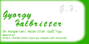 gyorgy halbritter business card